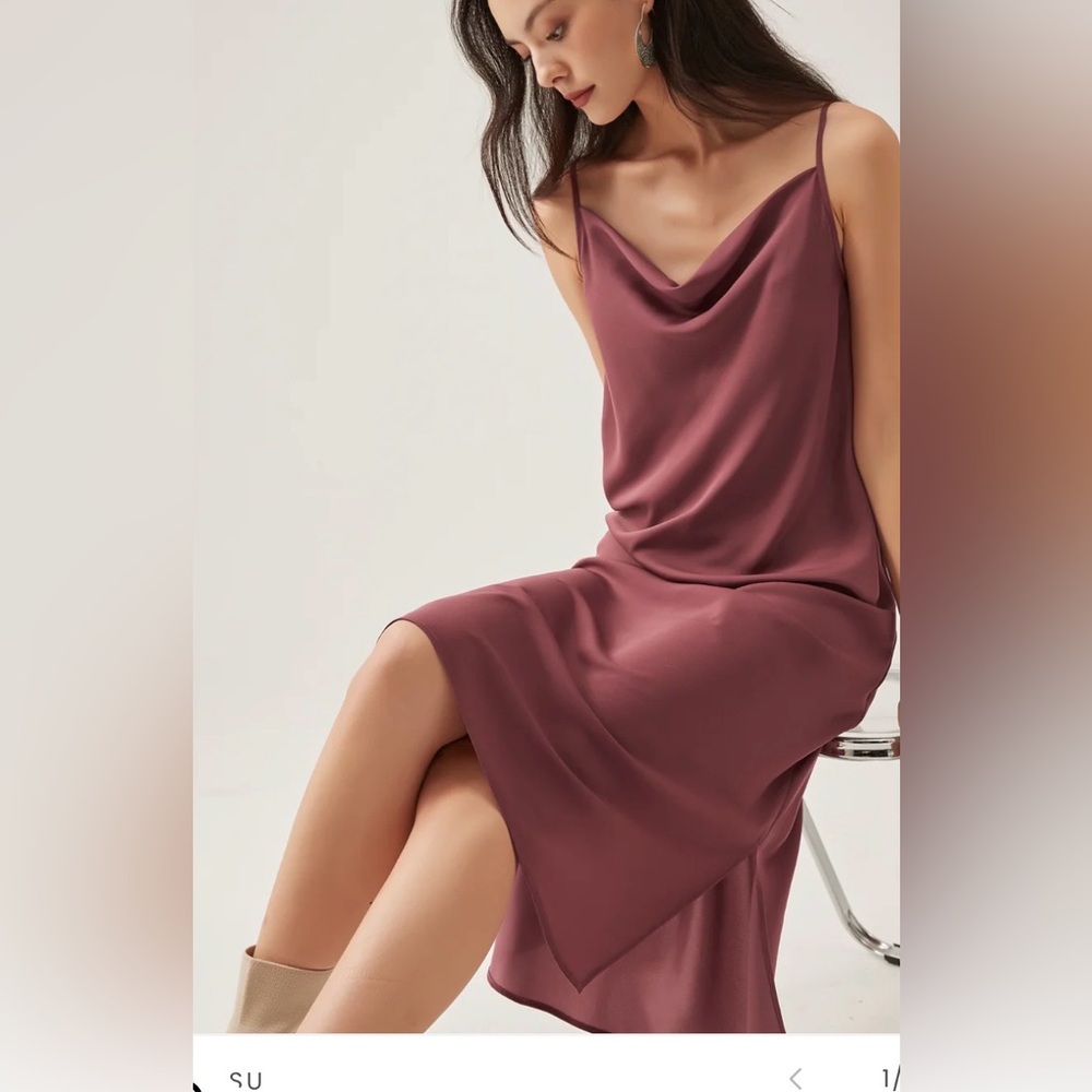 Eden Satin Slip Dress(Midi Dress) NWT